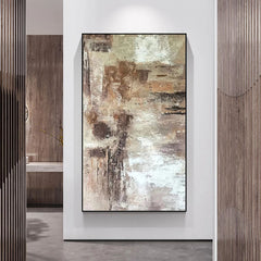 Ancient-Neutral Tones Abstract Wall Art – Textured Earthy Palette Modern Painting