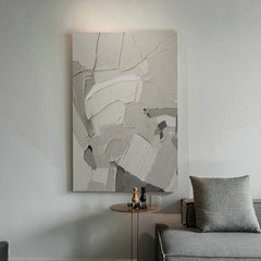 Assiettes Blanches – Wabi-Sabi Textured Wall Art