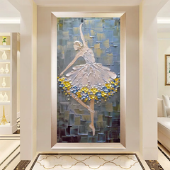 Balletteuse-Textured Oil Painting of Ballet Dancer – 3D Impasto Art for Living Room Wall Decor