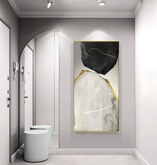 Classy – Abstract Geometric Painting with Gold Accents for Modern Homes