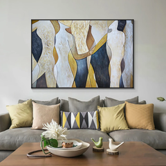 Conversations – Modern Abstract Painting-Textured Canvas Wall Art for Modern Interiors