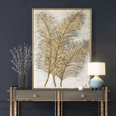Gold Leaves – Textured Abstract Wall Art