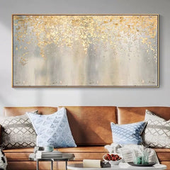 Gold Particles – Textured Landscape Oil Painting