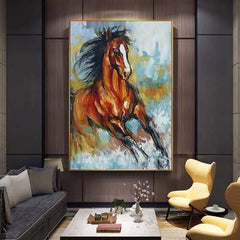 Kincsem-Galloping Horse Painting – Expressive Animal Wall Art for Modern Decor