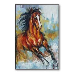 Kincsem-Galloping Horse Painting – Expressive Animal Wall Art for Modern Decor