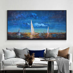 Midnight Companionship – Seascape Oil Painting