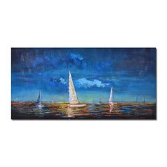 Midnight Companionship – Seascape Oil Painting