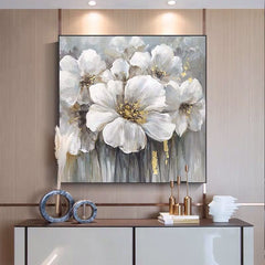 Nimbus – Modern Abstract Floral Oil Painting on Canvas for Luxury Decor