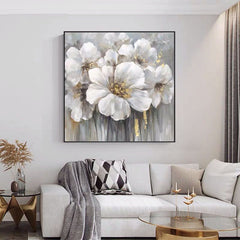 Nimbus – Modern Abstract Floral Oil Painting on Canvas for Luxury Decor