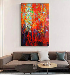 Passion – Bold Abstract Oil Painting with Fiery Red & Textured Brushwork