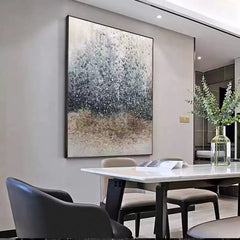 Modern Raining Textured Abstract Painting for Contemporary Home Decor