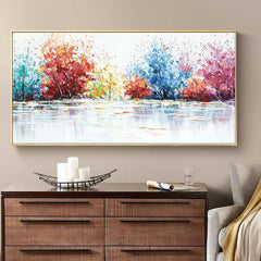 Rainbow Lake – Textured Landscape Oil Painting