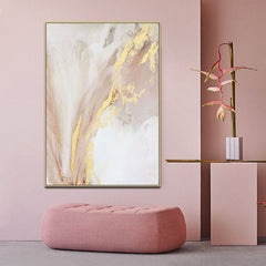 Roségold – Textured Floral Oil Painting
