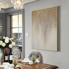 Shimmer/Gold-Golden Glitter Gradient Wall Art – Handmade Decor for Home & Office