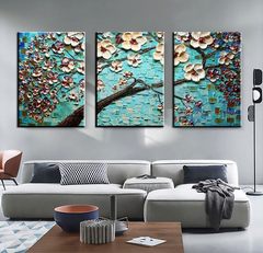 Turquoise Bloom – Textured Floral Oil Painting