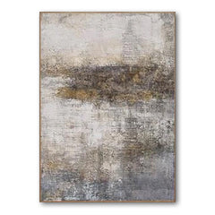 Golden Mist Abstract Textured Canvas Wall Art – Vertical Neutral Décor