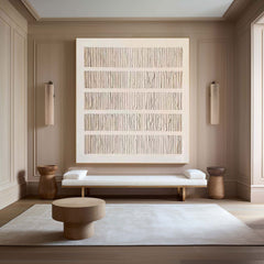 Harmony Stripes – Wabi-Sabi Abstract Textured Canvas Painting for Modern Interiors