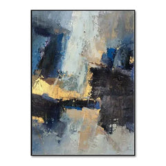 Starlit Expanse – Hand-Painted Vertical Abstract Oil Painting on Canvas for Modern Interiors