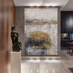 Wabi-Sabi Neutral Abstract Canvas Wall Art – Textured Landscape