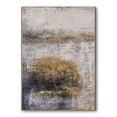 Wabi-Sabi Neutral Abstract Canvas Wall Art – Textured Landscape