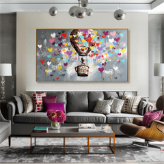 Floating Dreams – Colorful Hot Air Balloon Wall Art