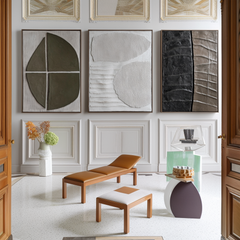 Fragmented Silence-Modern Abstract 3-Piece Wall Art Set – Textured Geometric Wall Art