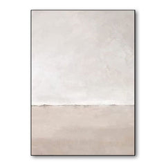 Ethereal Calmscape – Minimalist Vertical Textured Oil Painting in Soft Neutrals