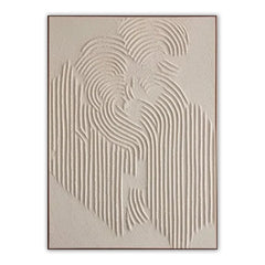 Minimalist White Relief Painting – Wabi-Sabi Textured Abstract Wall Art for Modern Decor
