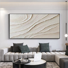 Serene Sand Waves – Minimalist Textured Abstract Canvas Painting for neutral modern decor