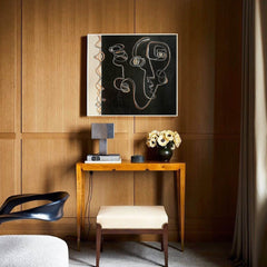 Whimsical Line Portrait – Wabi-Sabi Wall Art
