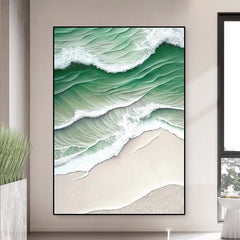 Elysian Tides – Textured Seascape Oil Painting