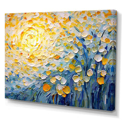 Sunlit Whispers-Impressionist Flower Oil Painting with Vibrant Yellow – Textured Floral Wall Art
