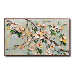 Blossom Reverie: Textured Art – Textured Floral Oil Painting