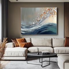 Cascade Bloom-Textured Abstract Oil Painting