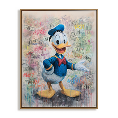 Cash Quack – Graffiti Cartoon Duck Painting Pop Art Money-Inspired Wall Art