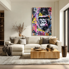 Crowned Instinct – Contemporary Gorilla Portrait Oil Painting