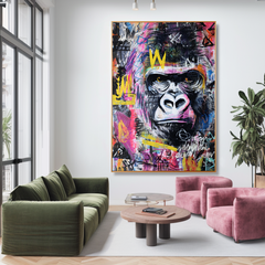Crowned Instinct – Contemporary Gorilla Portrait Oil Painting