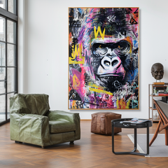 Crowned Instinct – Contemporary Gorilla Portrait Oil Painting