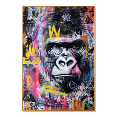Crowned Instinct – Contemporary Gorilla Portrait Oil Painting hand-painted wall art
