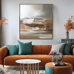 Desert Mirage – Abstract Textured Oil Painting, Modern Neutral Tones Wall Art