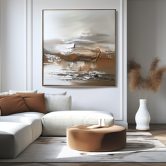 Earthbound Serenity – Handcrafted Textured Abstract Oil Painting