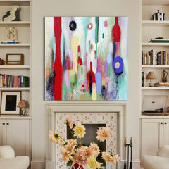Echoes of Color – Large Colorful Abstract Oil Painting Bold Textured Modern Wall Art
