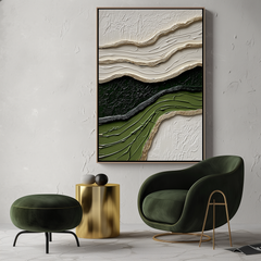 Echoes of Earth-3D Textured Wave Impasto Wall Art – Textured Seascape Wall Art