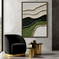 Echoes of Earth-3D Textured Wave Impasto Wall Art – Textured Seascape Wall Art