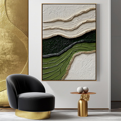 Echoes of Earth-3D Textured Wave Impasto Wall Art – Textured Seascape Wall Art