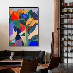 Electric Bloom – Colorful Abstract Botanical Art Modern Expressionist Floral Painting