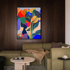 Electric Bloom – Colorful Abstract Botanical Art Modern Expressionist Floral Painting