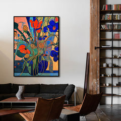 Electric Garden – Bold Abstract Floral Painting – Colorful Modern Expressionist Wall Art