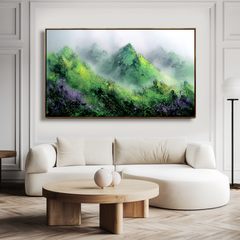 Abstract Mountain Landscape Painting, Textured Wall Art
