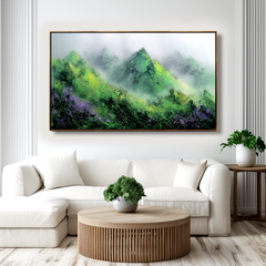 Abstract Mountain Landscape Painting, Textured Wall Art